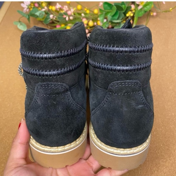 Montelliana Alce Suede Hiking Ankle Boots in Black Size 7 - Picture 6 of 11